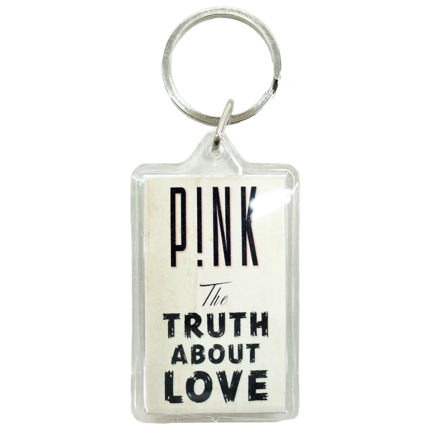 Pink The Truth About Love Plastic Key Chain