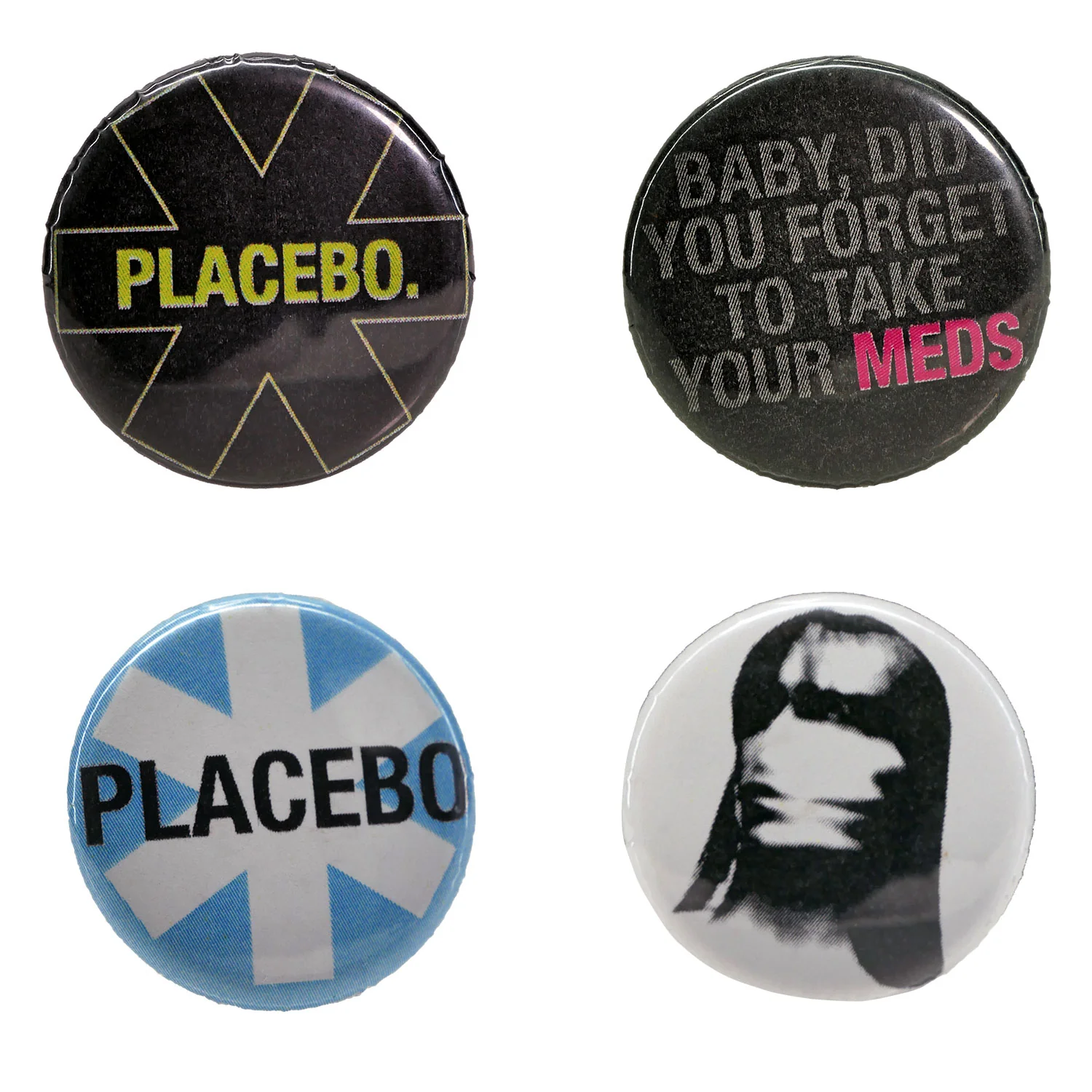 Placebo 4 Piece Button Pack Collector Items