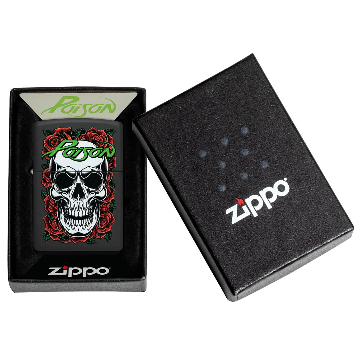 Poison Skull & Roses Logo Refillable Lighter - Image 2