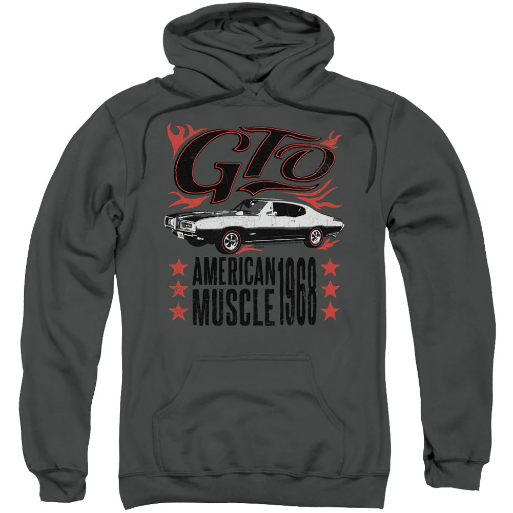Pontiac Gto Flames Adult 25% Poly Hooded Sweatshirt
