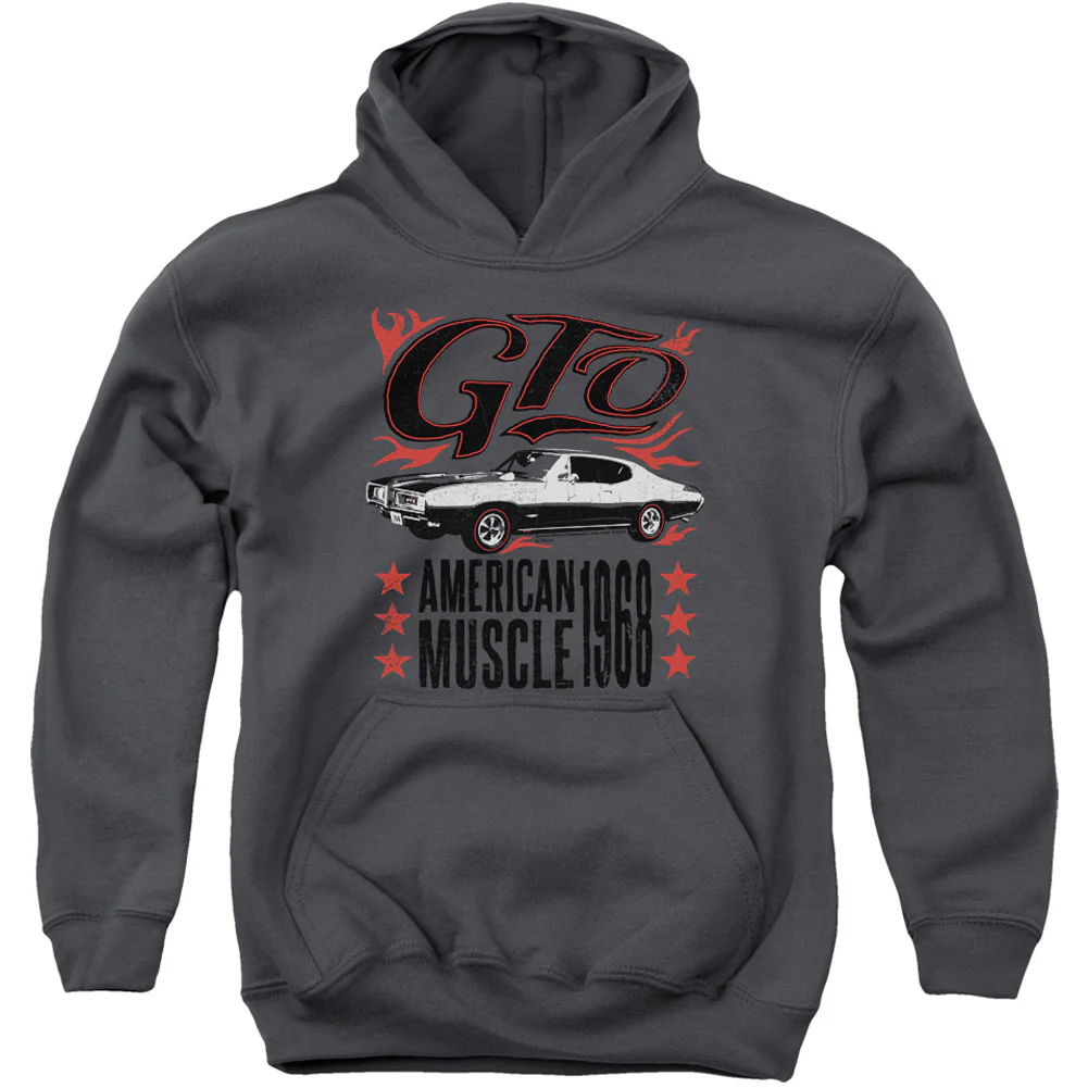 Pontiac Gto Flames Youth 50% Poly Hooded Sweatshirt