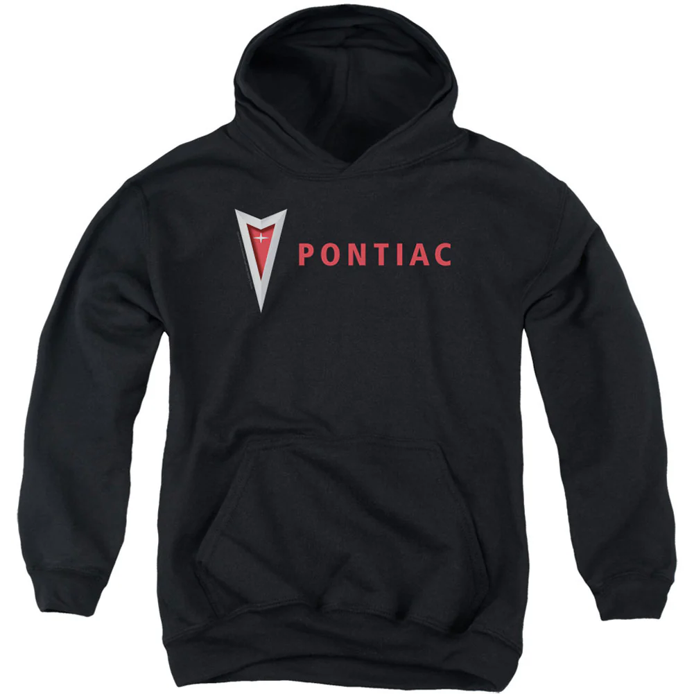 Pontiac Modern Pontiac Arrowhead Youth 50% Poly Hooded Sweatshirt