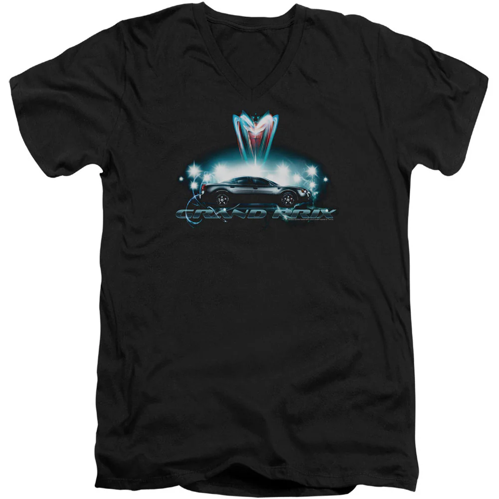 Pontiac Silver Grand Am Adult V-Neck Slim Fit T-shirt