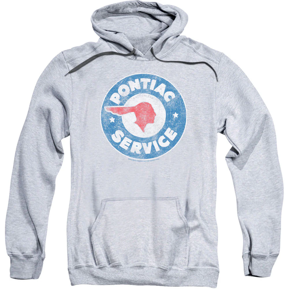 Pontiac Vintage Pontiac Service Adult 25% Poly Hooded Sweatshirt