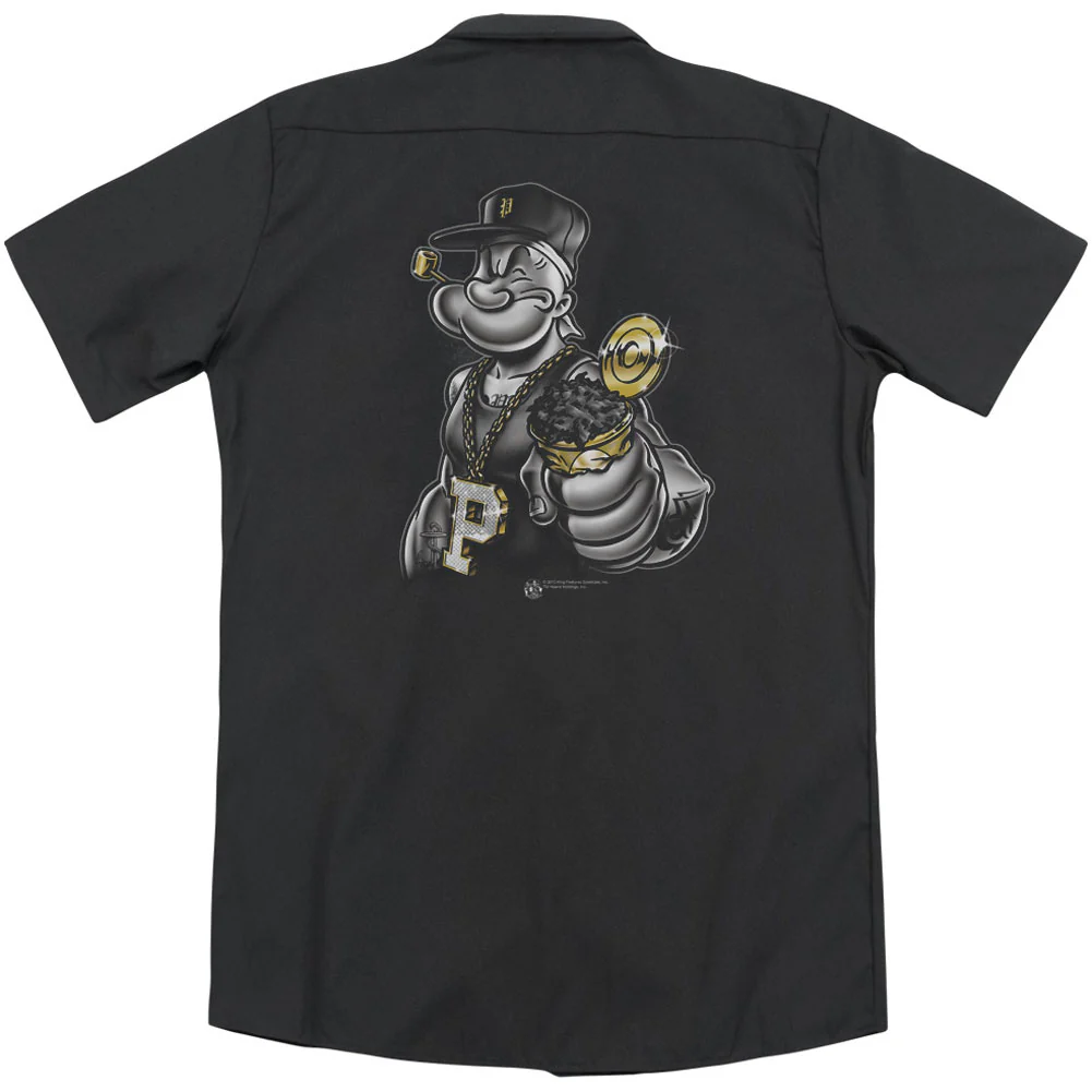 Popeye Get More Spinach (Back Print) Workshirt - Image 2
