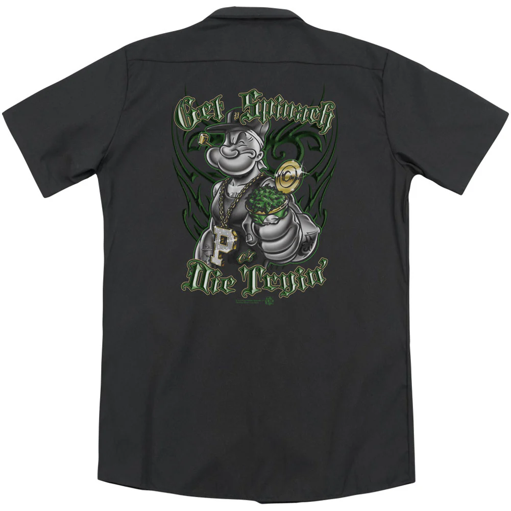 Popeye Get Spinach (Back Print) Workshirt - Image 2