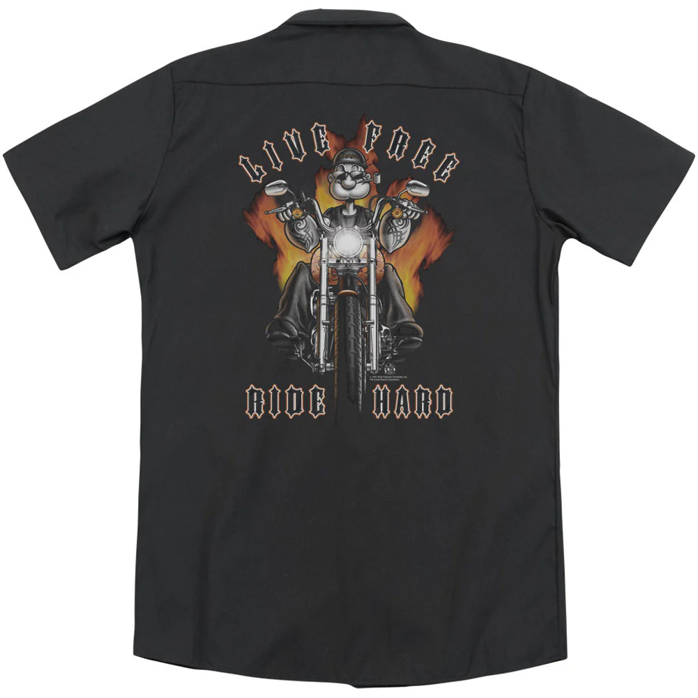 Popeye Ride Hard (Back Print) Workshirt - Image 2