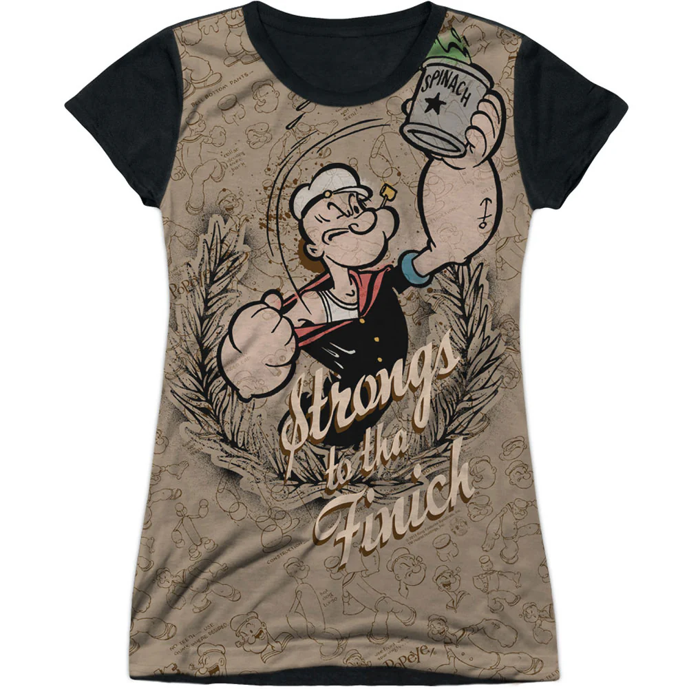 Popeye Strongs To Tha Finch Sublimation Junior Top