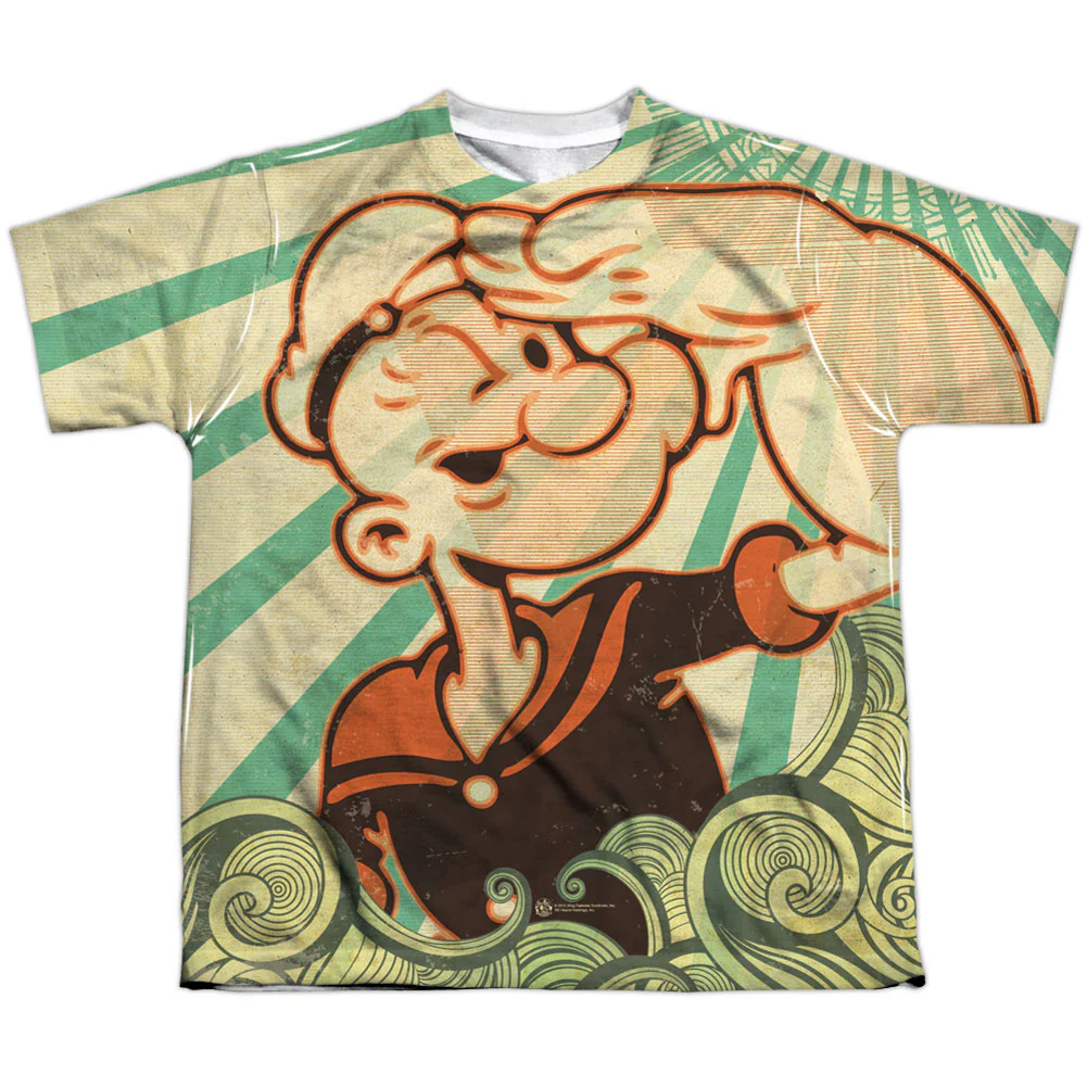 Popeye Traveling Man Youth 100% Poly Sublimation T-shirt