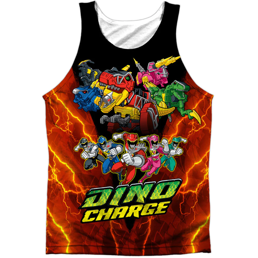 Power Rangers Zord Power 100% Poly Front/Back Print Mens Tank