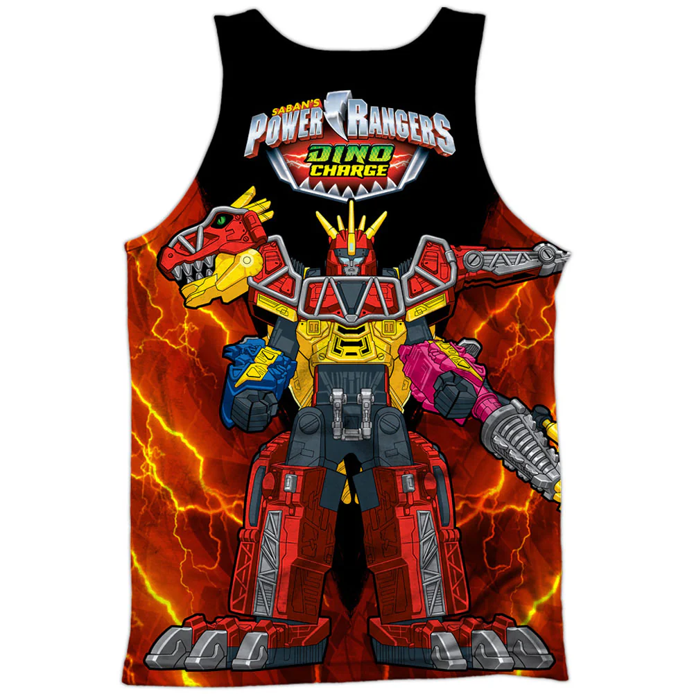 Power Rangers Zord Power 100% Poly Front/Back Print Mens Tank - Image 2