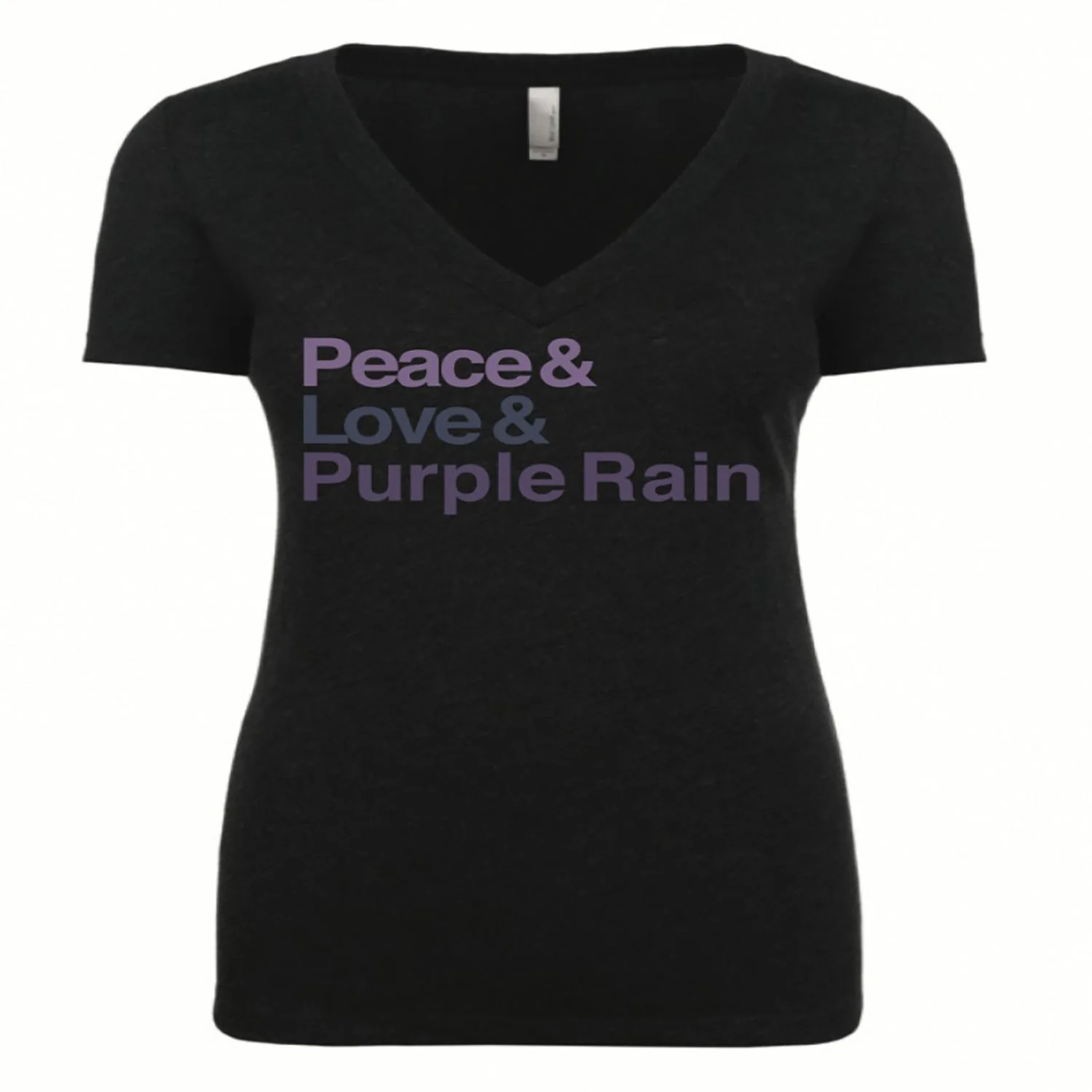 Prince Peace Love & Purple Rain Ladies Tee (Black) Junior Top