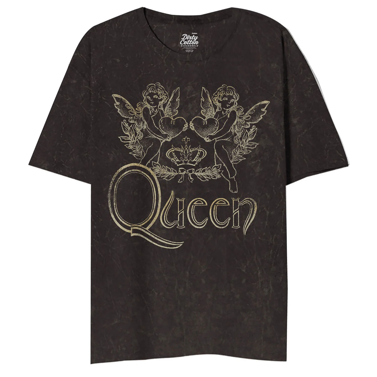 Queen Lovely Logo Mineral Wash Oversized Juniors Tshirt Junior Top