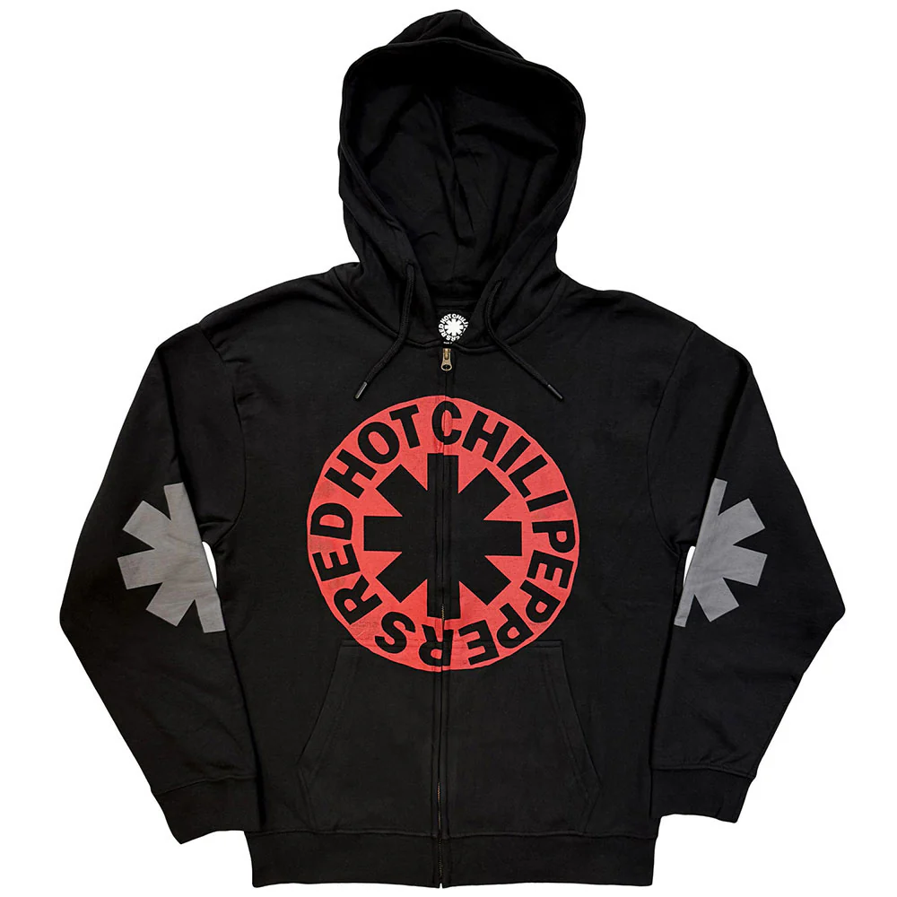 Red Hot Chili Peppers Asterisk Circle Zippered Hooded Sweatshirt