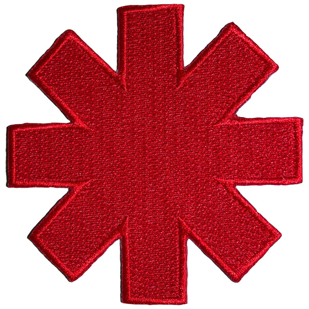 Red Hot Chili Peppers Asterisk Cut-out Red Border Woven Patch