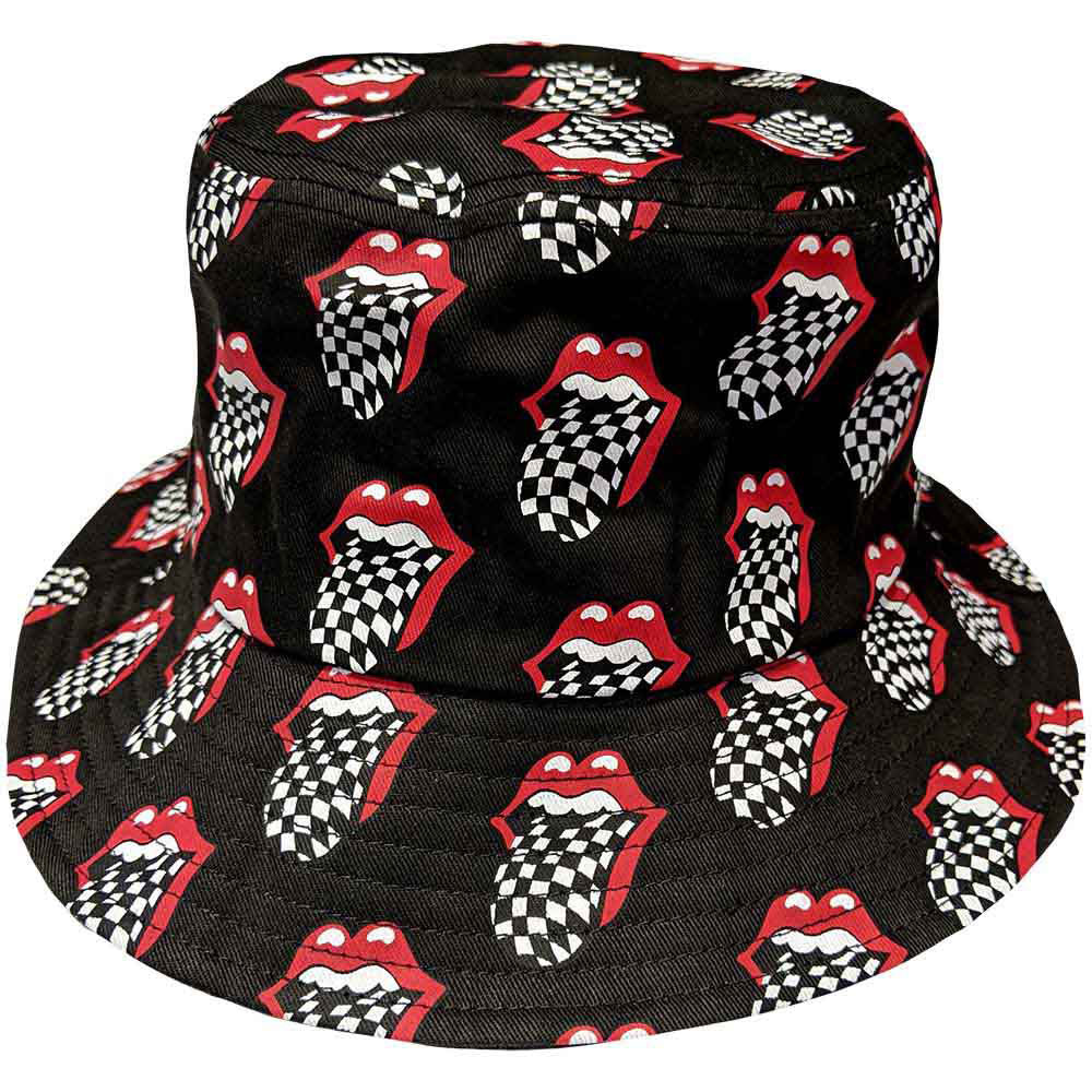 Rolling Stones Checker Tongue Pattern Bucket Cap