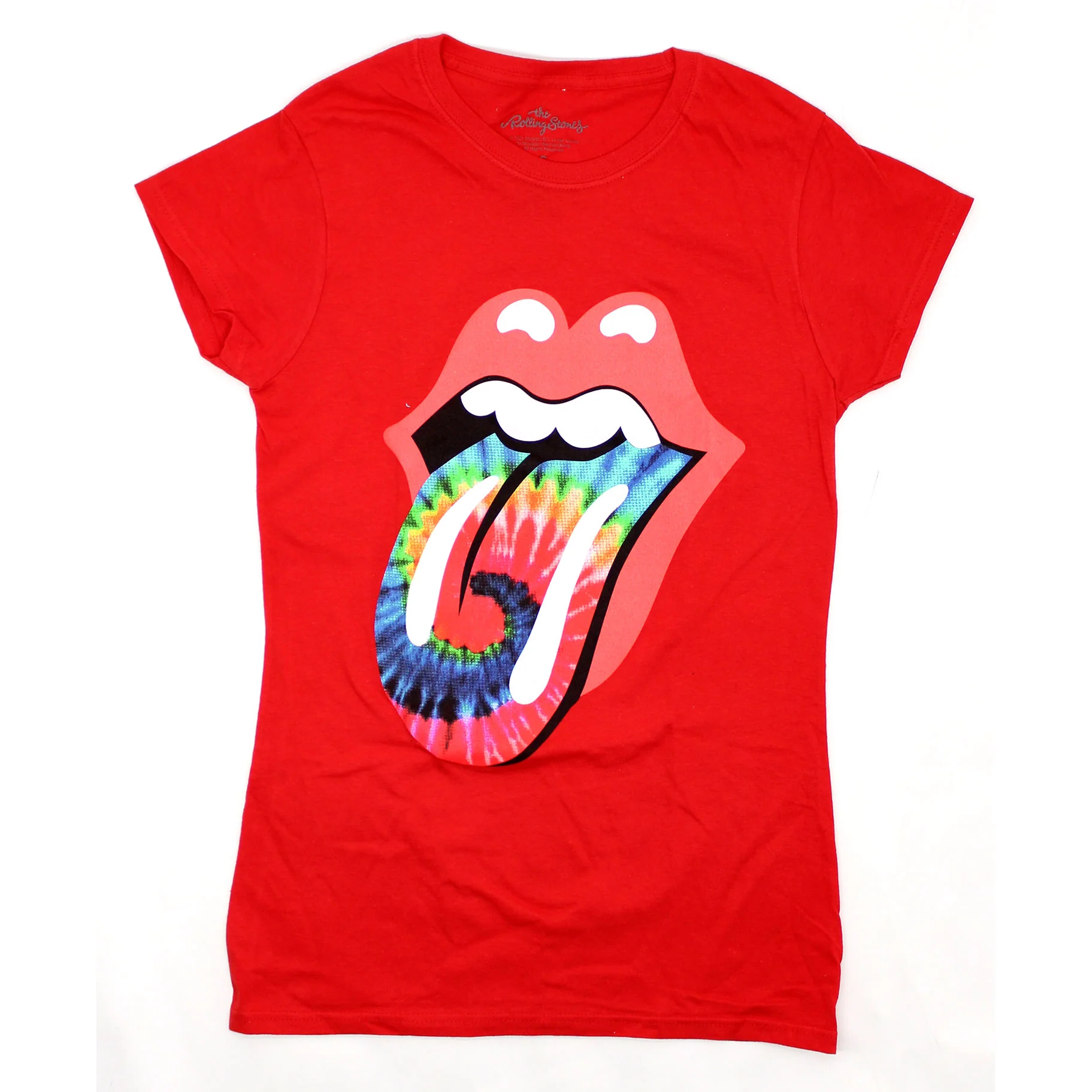 Rolling Stones Dyed Tongue on Red Women's Tee Junior Top