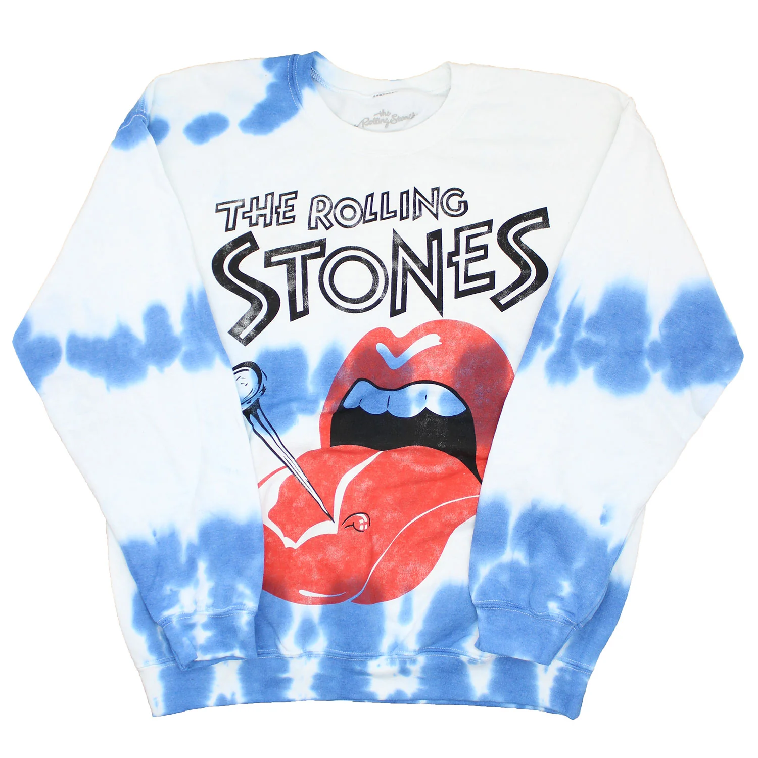 Rolling Stones Nail Tongue Tie Dye Crew Neck Fleece Sweatshirt