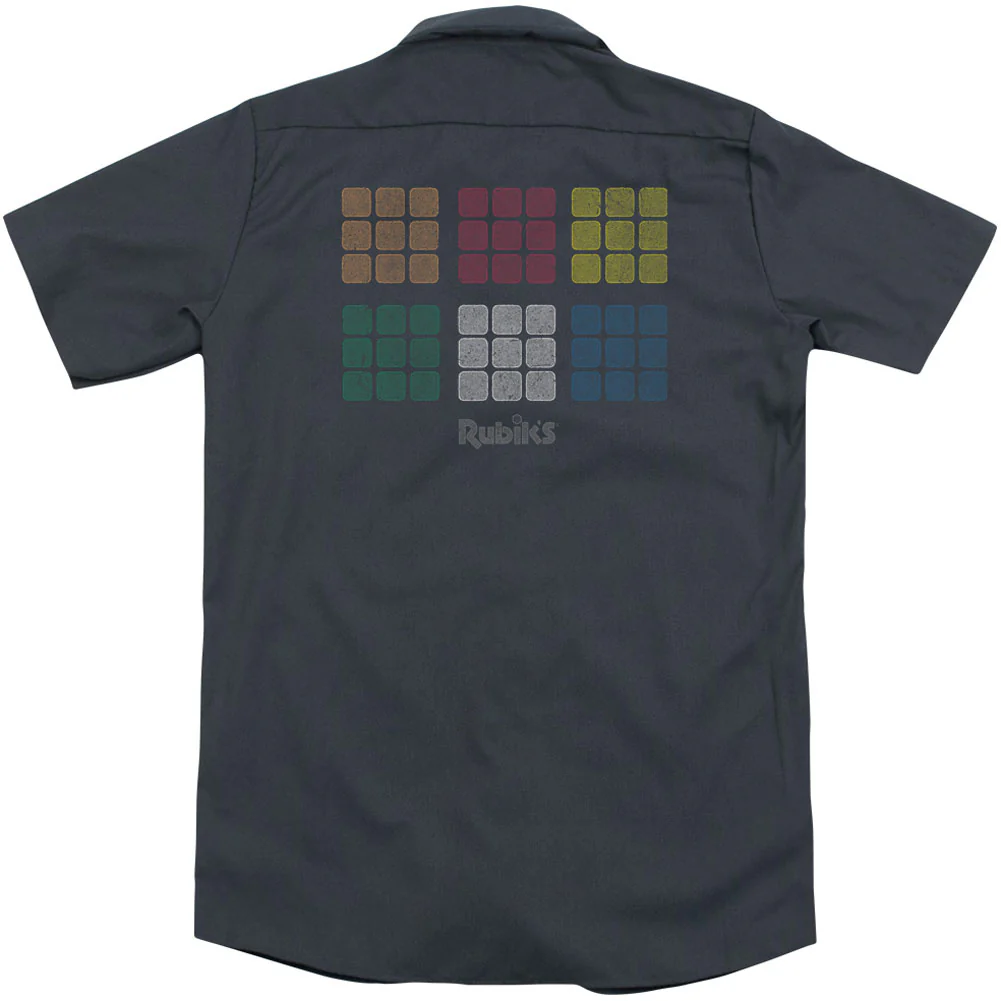 Rubik's Cube Minimal Squares(Back Print) Workshirt - Image 2