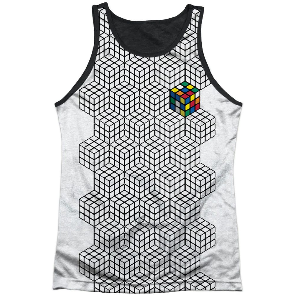 Rubik's Cube One Colored Black Back Mens Tank