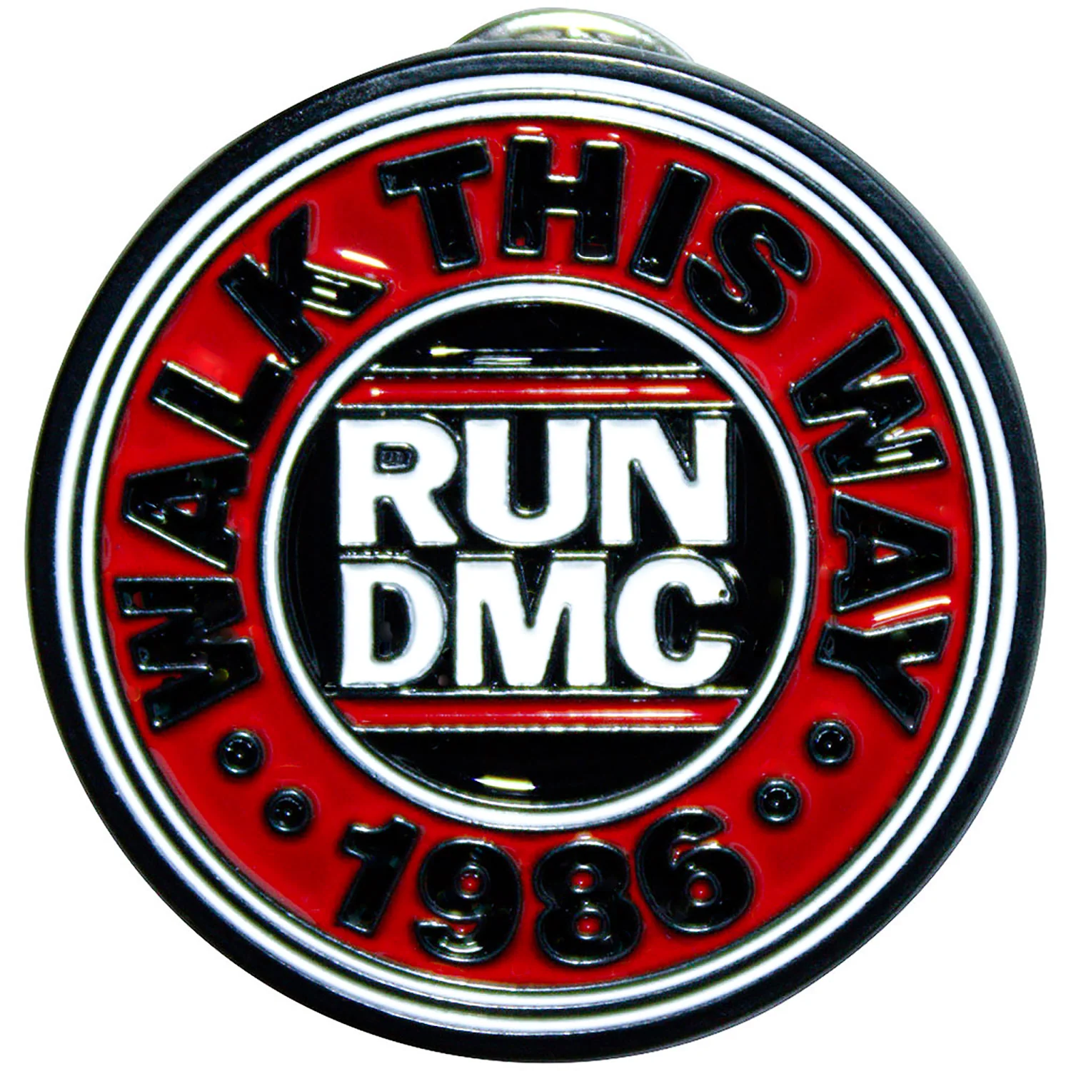 Run DMC Walk This Way Pewter Pin Badge