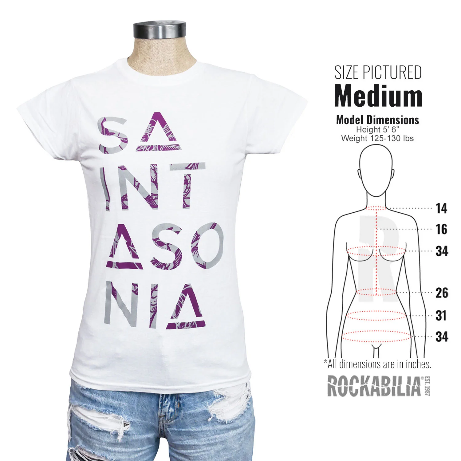 Saint Asonia Stacked Logo Junior Top - Image 4