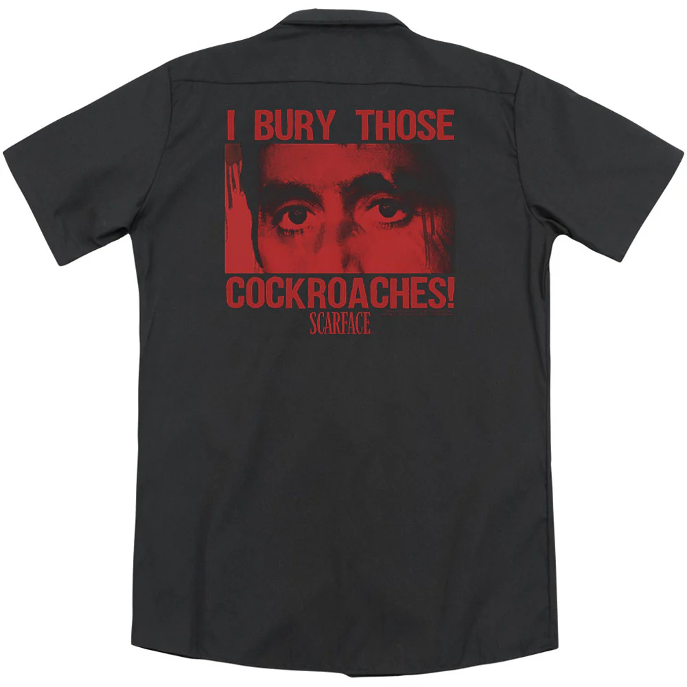 Scarface Cockroaches (Back Print) Workshirt - Image 2
