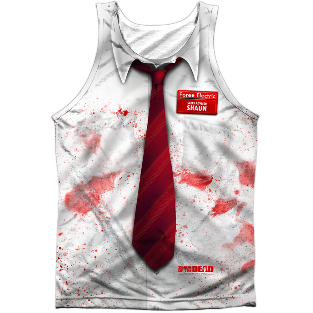 Shaun Of The Dead Bloody Shirt 100% Poly Mens Tank
