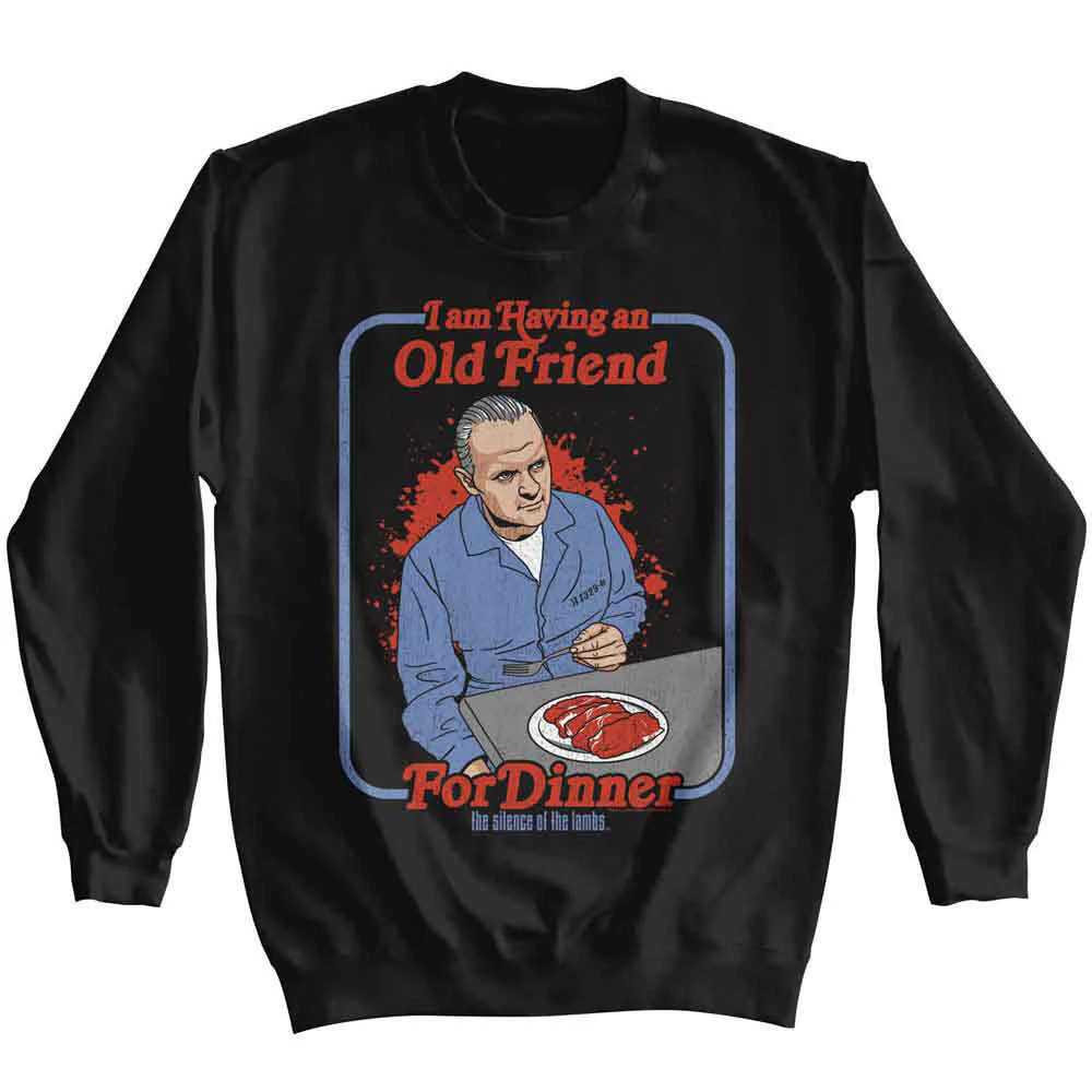 Silence Of The Lambs Sol For Dinner Blue Border Sweatshirt