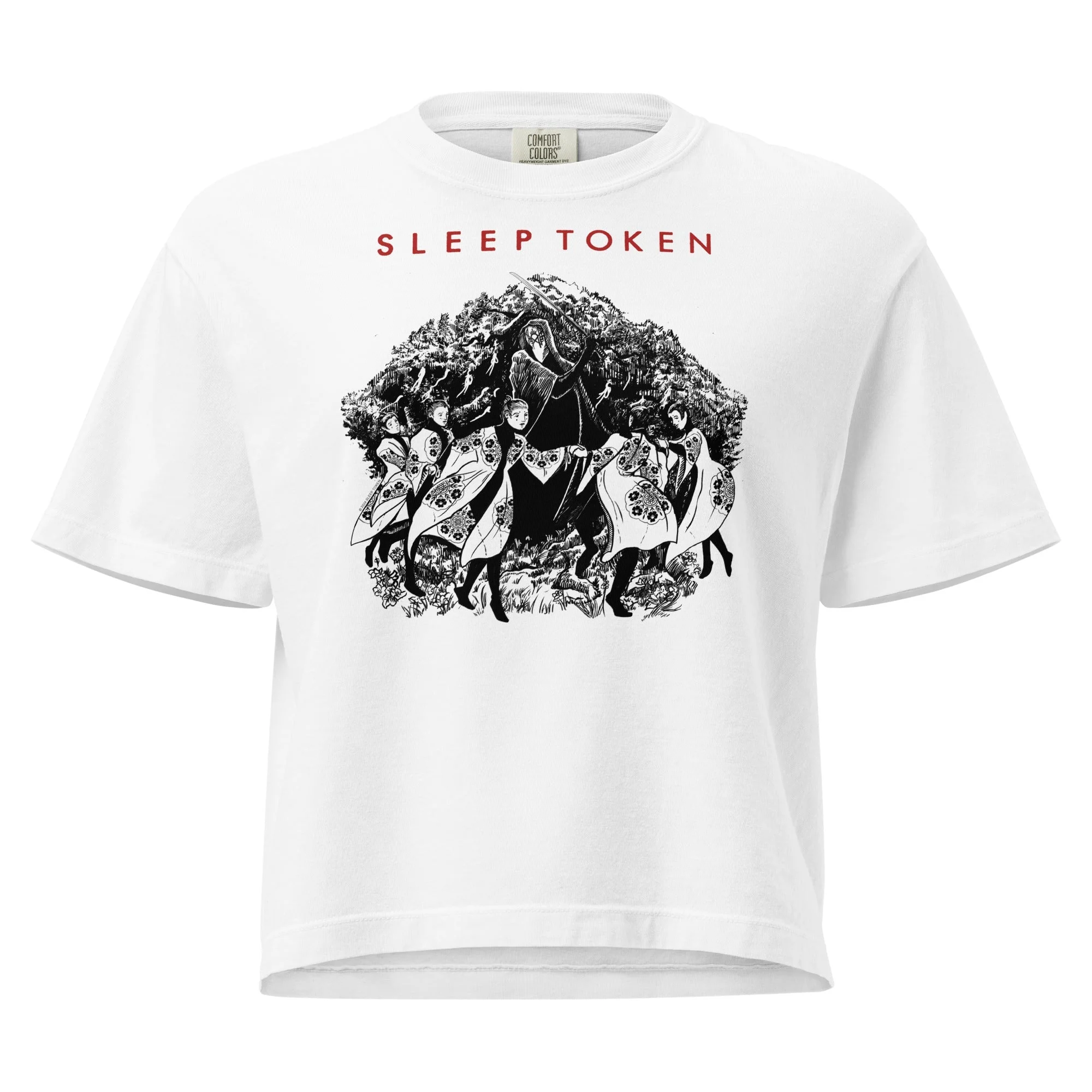 Sleep Token Bough Breaks Mineral Wash Womens Crop Top - Image 3