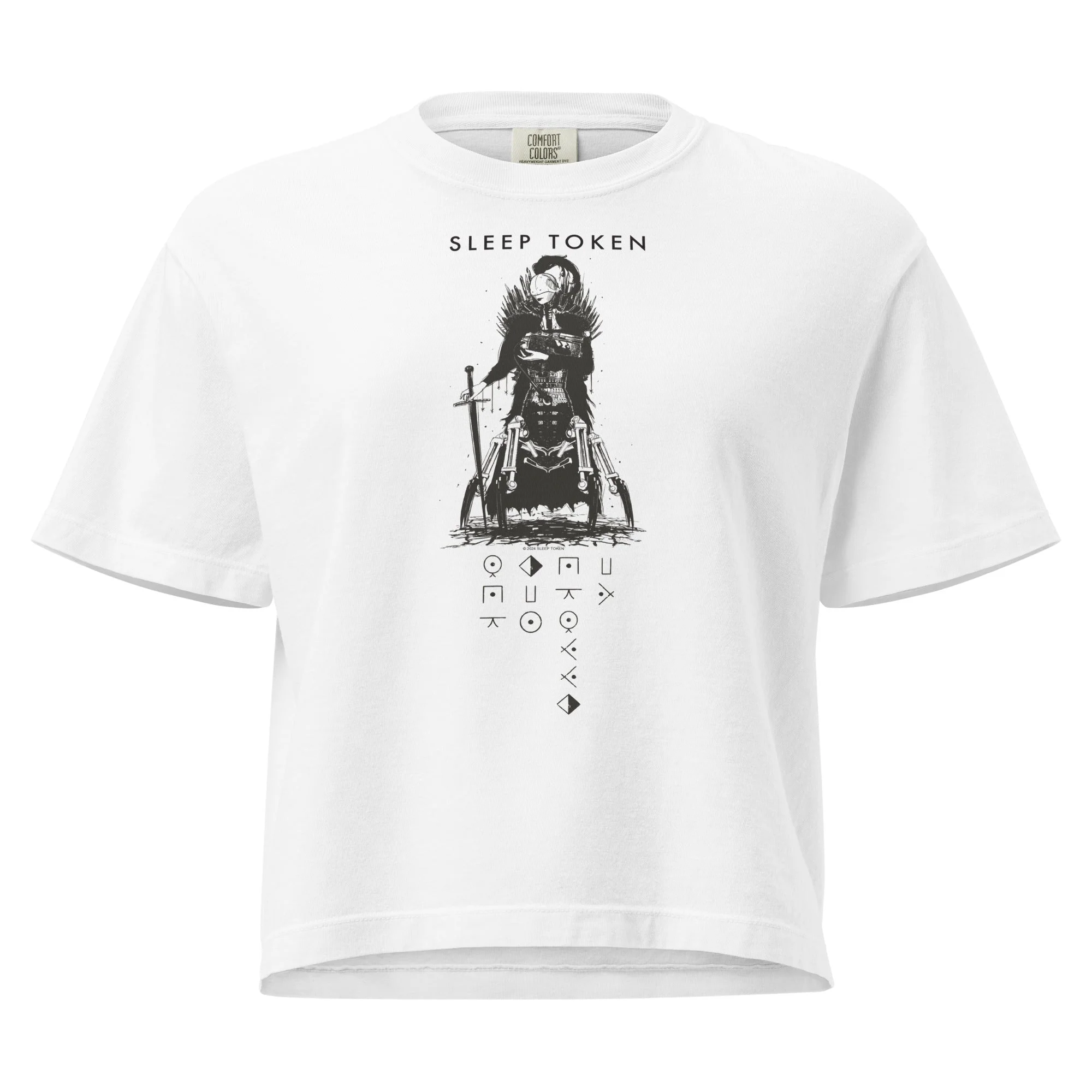 Sleep Token Drag Me Under Mineral Wash Womens Crop Top - Image 3