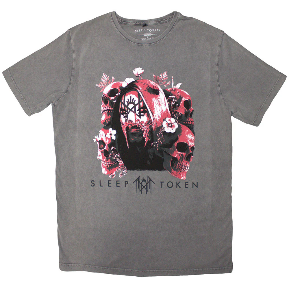 Sleep Token Skulls & Flowers Stone Wash T-shirt