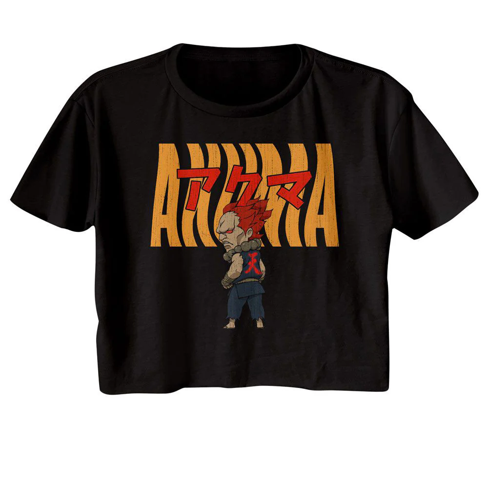 Street Fighter Street Fighter Akuma Warped Text Junior Top