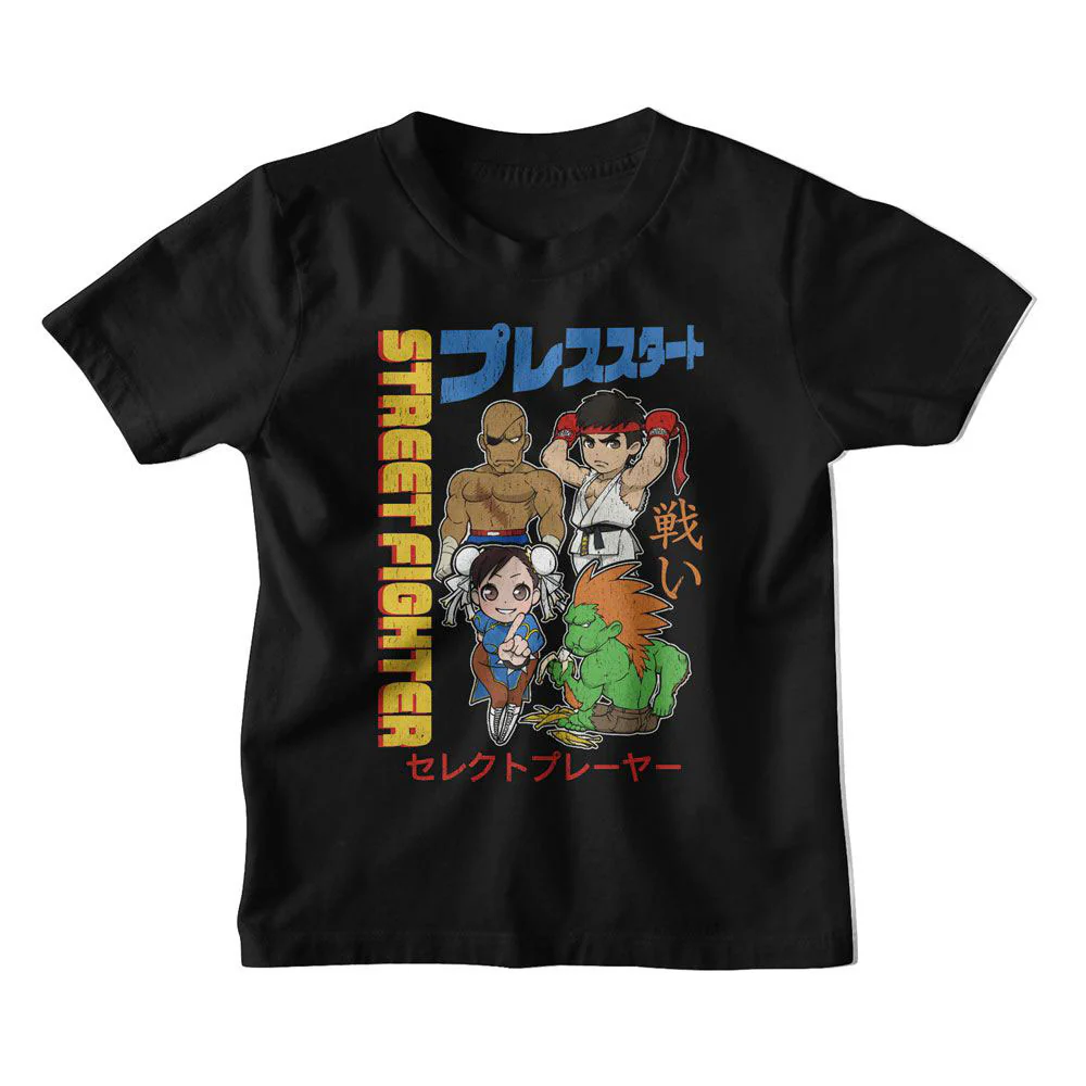 Street Fighter Street Fighter Chibi With Kanji Kids Childrens T-shirt