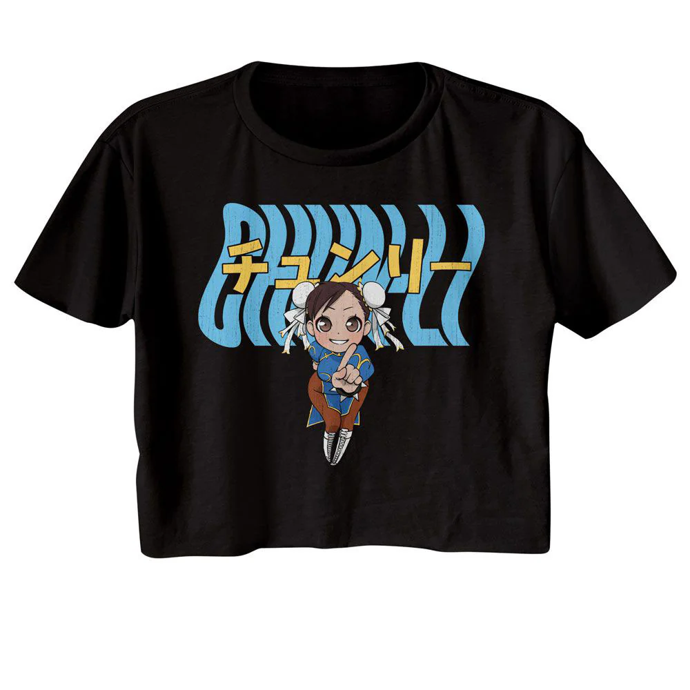 Street Fighter Street Fighter Chun Li Warped Text Junior Top