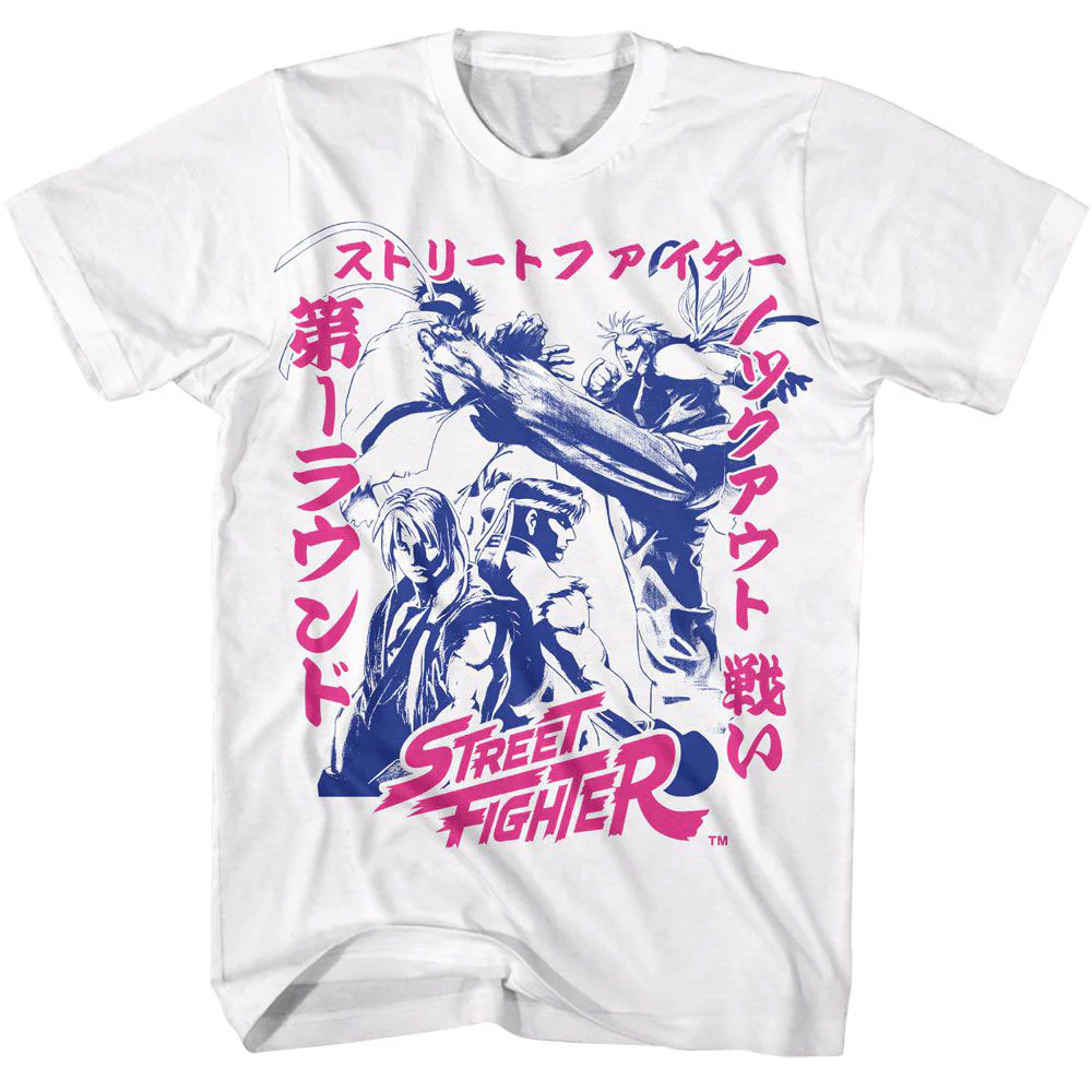 Street Fighter Street Fighter Two Tone Japanese Graphics T-shirt