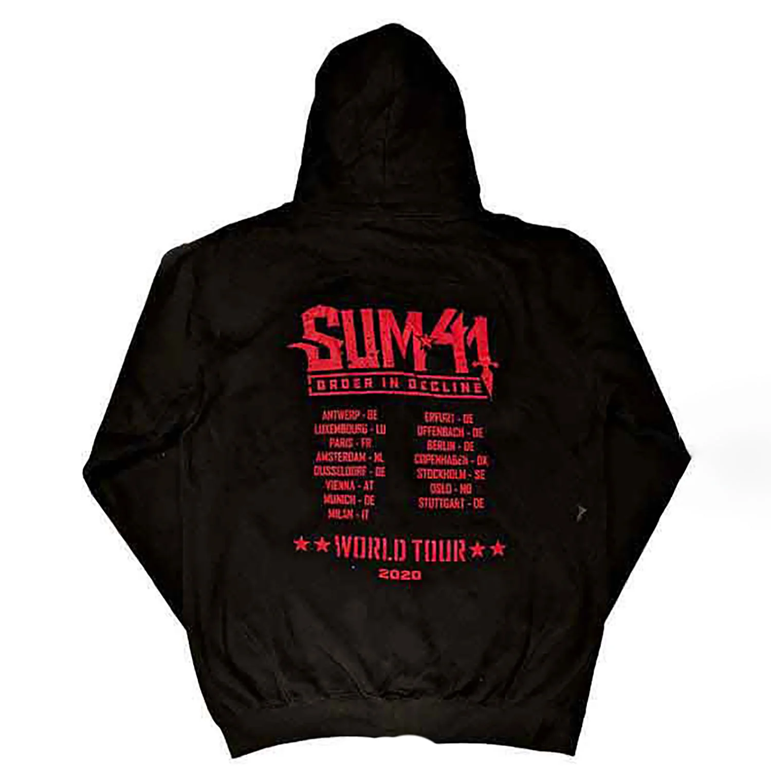 Sum 41 Order In Decline Tour 2020 Zippered Hooded Sweatshirt - Image 2