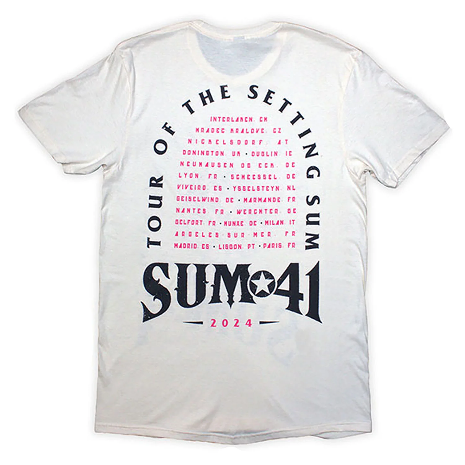 Sum 41 Tour '24 Pink Skull T-shirt - Image 2