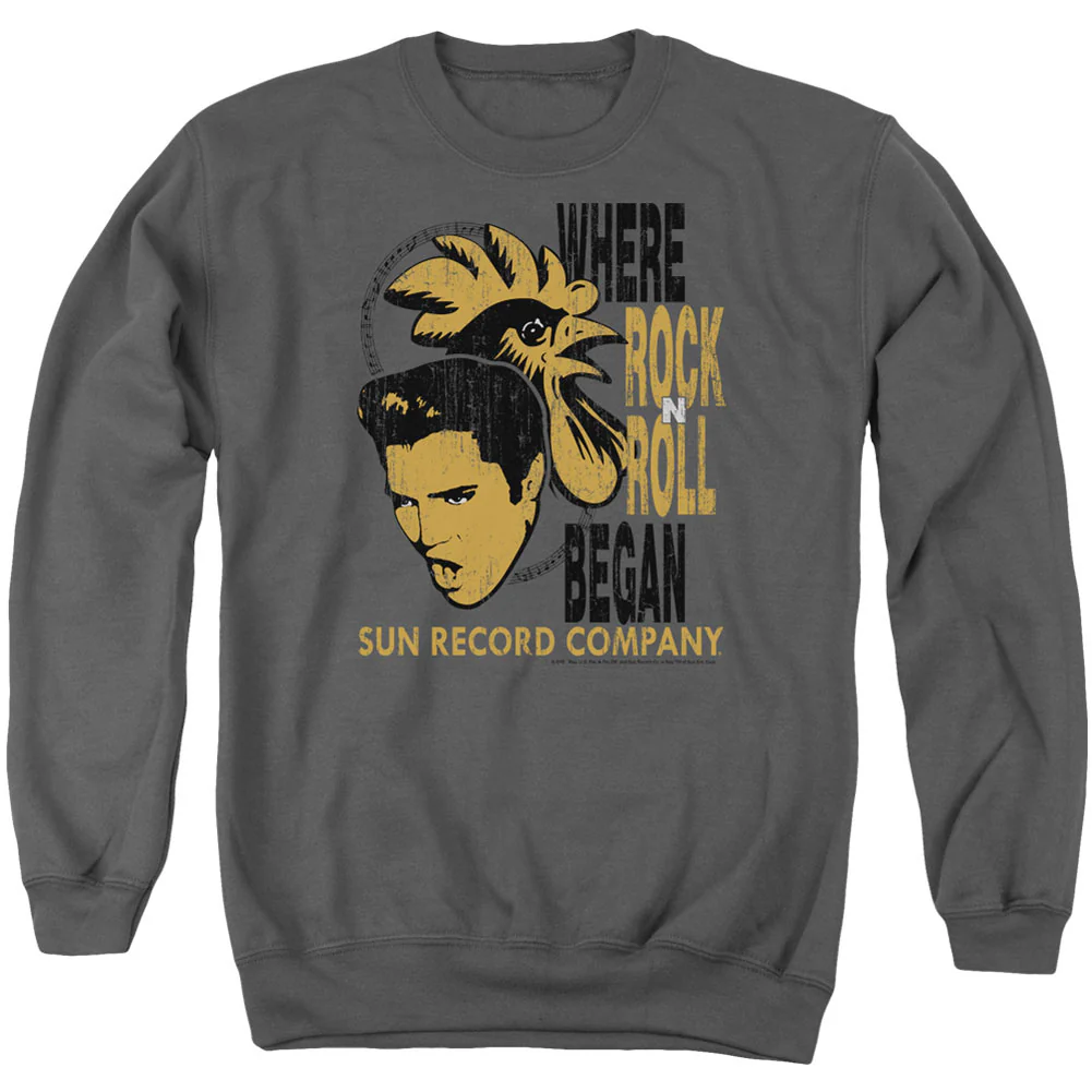 Sun Records Elvis And Rooster Adult Sweatshirt