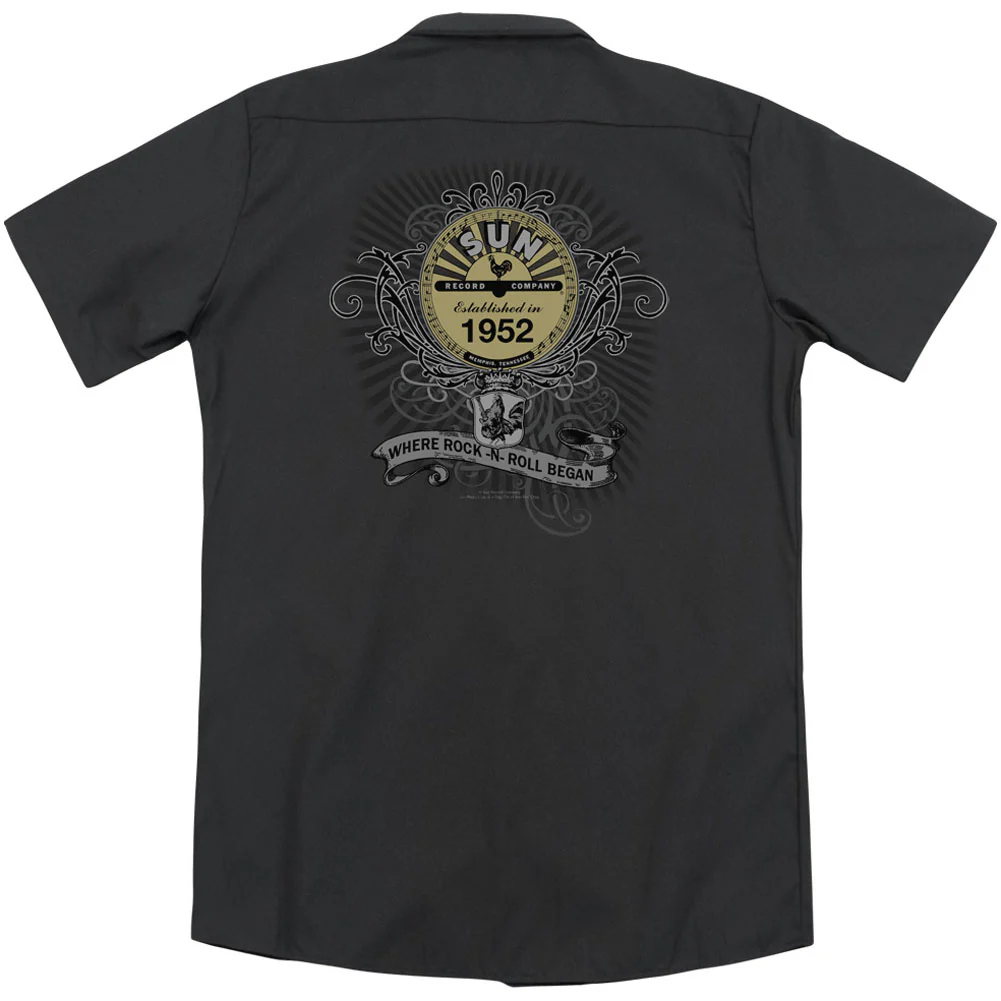 Sun Records Rockin Scrolls (Back Print) Work Shirt - Image 2