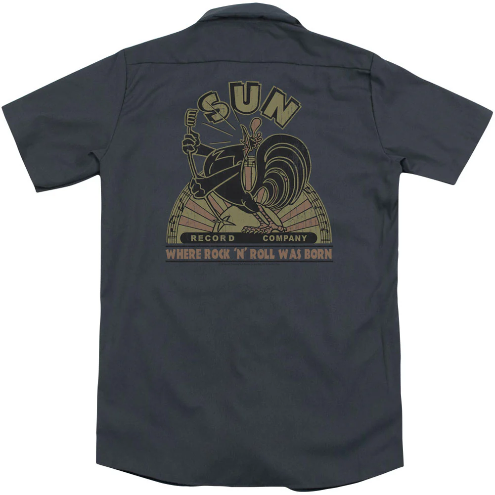 Sun Records Sun Rooster (Back Print) Work Shirt - Image 2