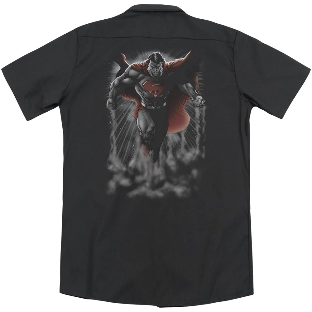 Superman Above The Clouds (Back Print) Workshirt - Image 2