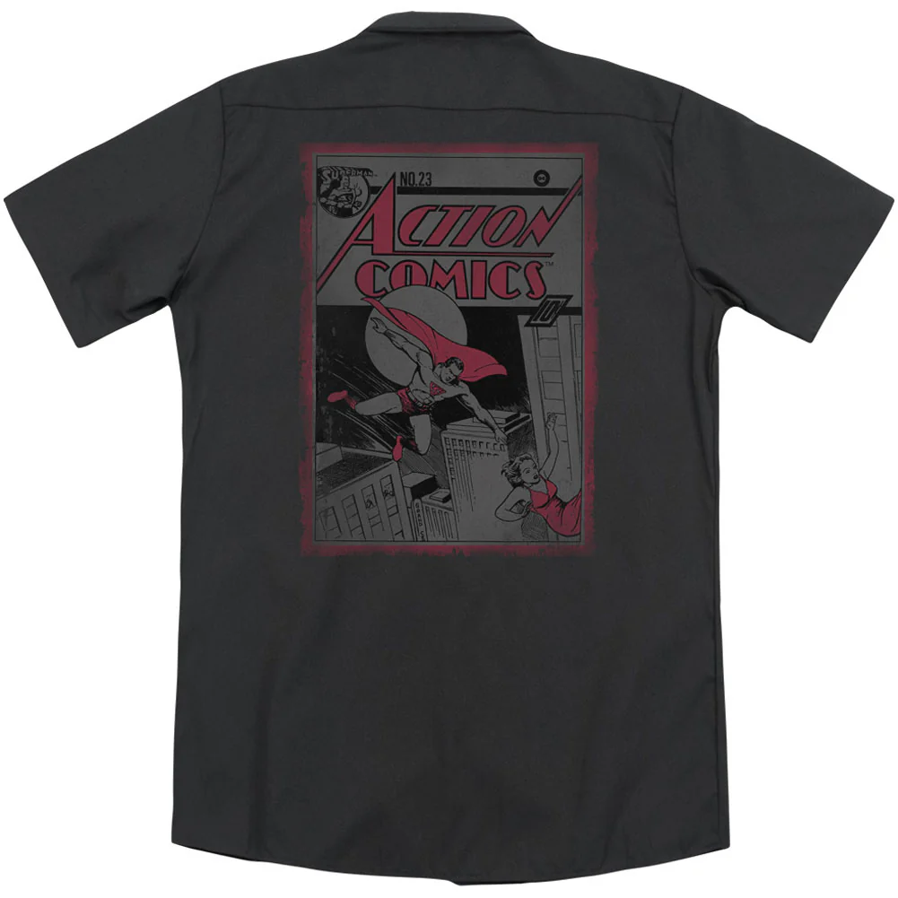 Superman Action Comics 23 (Back Print) Workshirt - Image 2