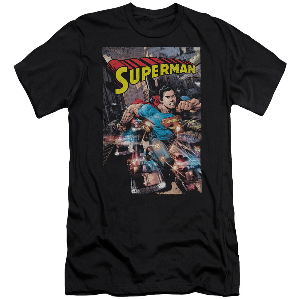 Superman Action One Adult Slim Fit Slim Fit T-shirt