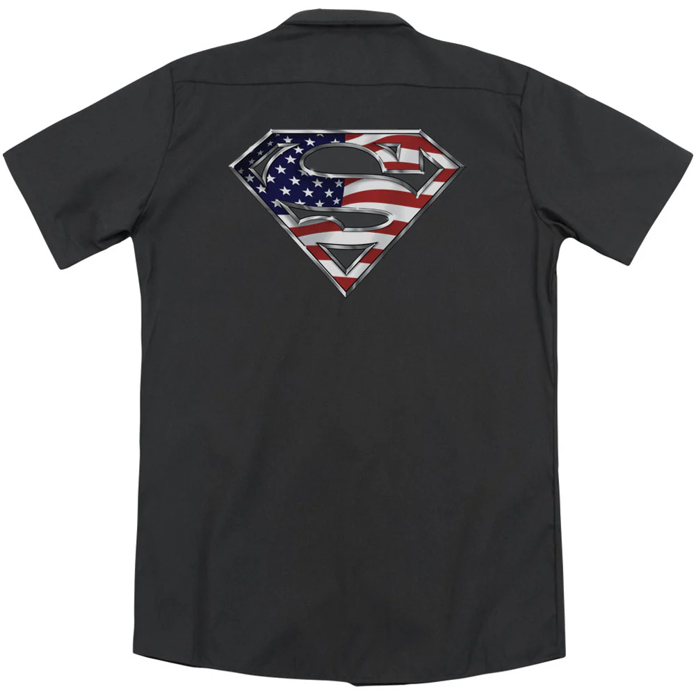Superman All American Shield(Back Print) Workshirt - Image 2
