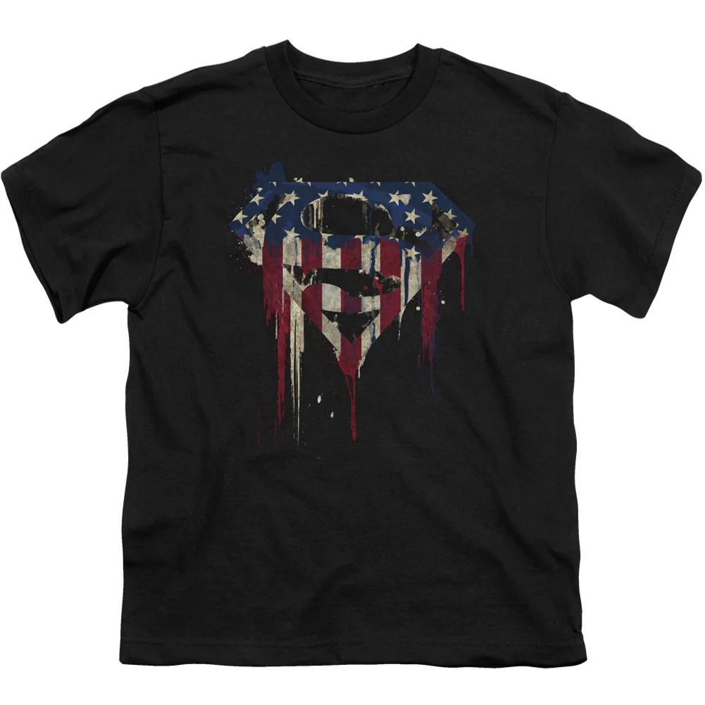 Superman Bleeding Shield Youth T-shirt