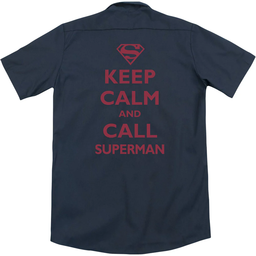 Superman Call Superman (Back Print) Workshirt - Image 2
