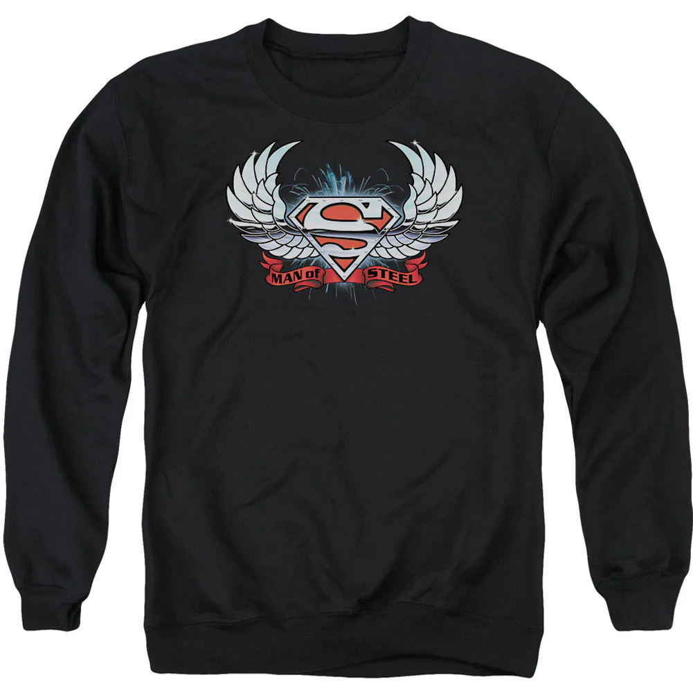 Superman Chrome Wings Shield Adult Sweatshirt