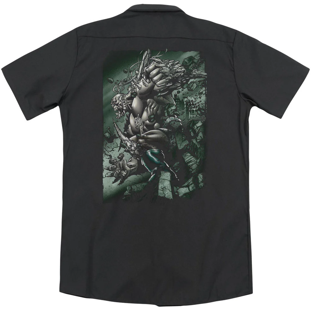 Superman Doomsday Destruction (Back Print) Workshirt - Image 2