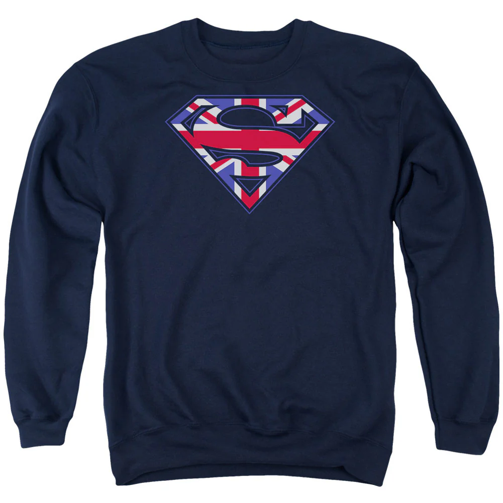 Superman Great Britian Shield Adult Sweatshirt